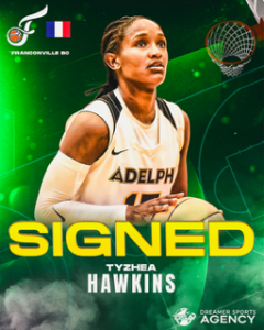We`re excited to announce that our player Tyzhea Hawkins has signed a contract with Franconville Basketball Club for this upcoming 2025/2026 season, She will be playing in the French National 1 League. Good luck,Tyzhea!